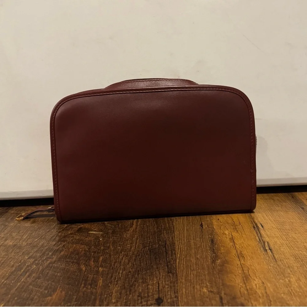 Cartier Vintage Burgundy Leather Cosmetic/Toiletry Pouch